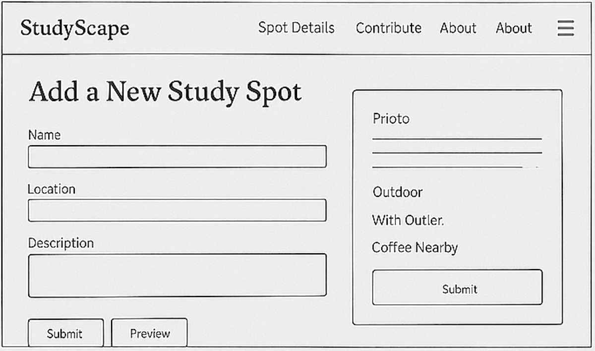 Contribute page wireframe desktop